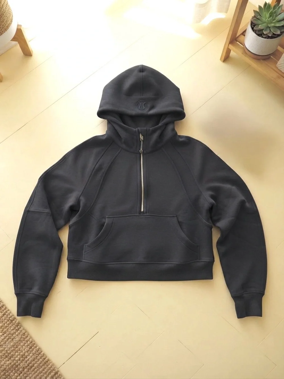 Lululemon Scuba Oversized 1/2 Zip Hoodie M/L (medium/ large) BLACK